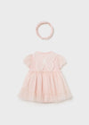 Pagliaccetto Vestito tulle neonata Mayoral Newborn "Farfalla" rosa