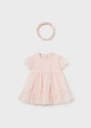 Pagliaccetto Vestito tulle neonata Mayoral Newborn "Farfalla" rosa