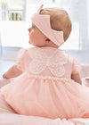 Pagliaccetto Vestito tulle neonata Mayoral Newborn "Farfalla" rosa