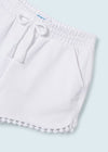 Pantaloncino bambina Mayoral cotone sostenibile bianco