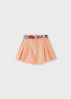 Pantaloncino con cintura stampata cotone sostenibile bambina pesca - ErreGiModaBimbo