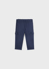 Mayoral indigo blue fresh cotton slim fit newborn trousers