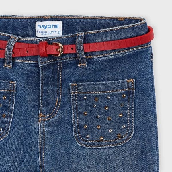 Pantalone jeans campana Mayoral con cintura per bambina - ErreGiModaBimbo