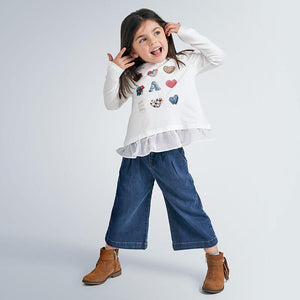 Pantaloni palazzo in jeans bambina Mayoral - ErreGiModaBimbo