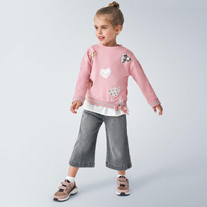 Pantaloni palazzo in jeans grigio bambina Mayoral - ErreGiModaBimbo