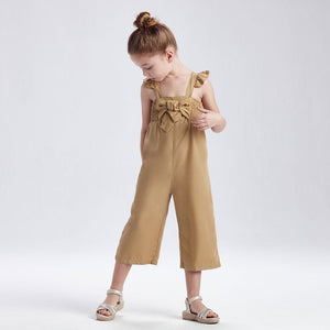 Pantloni salopette bambina Mayoral Jumpsuit fiocco caramello - ErreGiModaBimbo