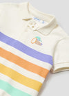 Bunt gestreiftes Baby-Piqué-Poloshirt von Mayoral