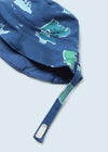 Salopette corta in cotone sostenibile con cappello neonato blu - ErreGiModaBimbo