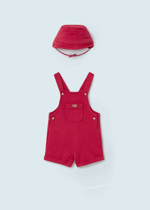 Salopette cotone con cappello neonato Mayoral Newborn rossa - ErreGiModaBimbo