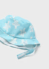 Salopette in lino con cappello neonato Mayoral Newborn azzurro "Tartarughe"