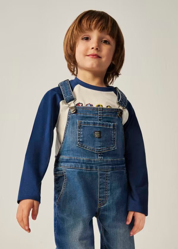 Salopette jeans Cotton bambino Mayoral effetto delavè - ErreGiModaBimbo