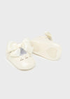 Scarpine ballerine con fiocco neonata Mayoral Newborn panna - ErreGiModaBimbo