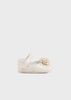 Mayoral Newborn cream baby girl ballerina shoes with pompom