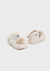 Mayoral Newborn cream baby girl ballerina shoes with pompom