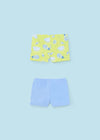 Set 2 costumi da bagno boxer neonato Mayoral lime e azzurro