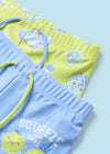 Set 2 costumi da bagno boxer neonato Mayoral lime e azzurro