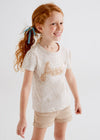 Set 2 t-Shirt bambina Mayoral bianca e beige - ErreGiModaBimbo