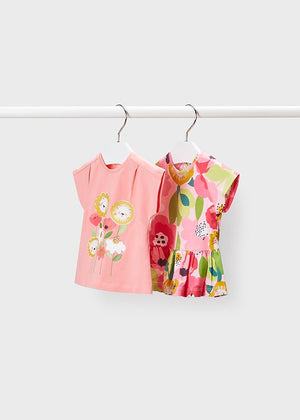 Set 2 T-Shirt neonato Mayoral rosa stampa florelae - ErreGiModaBimbo