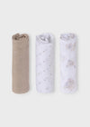 set 3 garze mussoline Mayoral Beige coniglietti