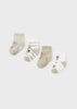 Set of 4 pairs of Mayoral Newborn Beige organic cotton fresh baby socks