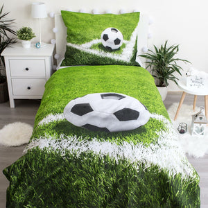 Set letto singolo reversibile campo da calcio verde 100% Cotone - ErreGiModaBimbo