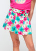 Short satinato bambina Mayoral floreale fucsia e turchese