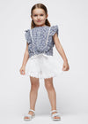 Pantaloncino short volant traforato bambina Mayoral bianco