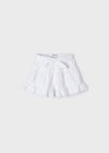 Pantaloncino short volant traforato bambina Mayoral bianco