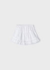 Pantaloncino short volant traforato bambina Mayoral bianco