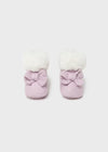 Stivaletto tricot pellicciotto neonata Mayoral Newborn lilla - ErreGiModaBimbo