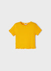 T-Shirt arricciata bambina Mayoral giallo banana - ErreGiModaBimbo