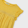 T-shirt blusa bambina Mayoral ricami giallo mostarda - ErreGiModaBimbo