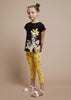 T-Shirt fresco cotone bambina Mayoral stampa "Zebra" nera