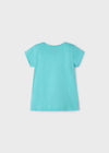 T-Shirt fresco cotone bambina Mayoral stampata Turchese