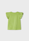 T-Shirt fresco cotone bambina Mayoral stampata verde