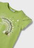 T-Shirt fresco cotone bambina Mayoral stampata verde