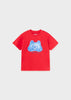T-Shirt lenticolare fresco cotone neonato Mayoral "Booh" anguria