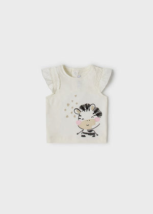 T-shirt neonata Mayoral bianca stampa zebra - ErreGiModaBimbo