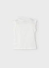 Mayoral Cream Fresh Cotton Perforated Sleeveless T-Shirt for Girls