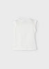 Mayoral Cream Fresh Cotton Perforated Sleeveless T-Shirt for Girls