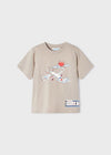 T-Shirt stampa aereo bambino Mayoral Beige