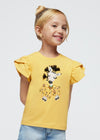 T-Shirt stampata bambina Mayoral "Giraffa" gialla