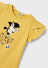 T-Shirt stampata bambina Mayoral "Giraffa" gialla