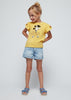 T-Shirt stampata bambina Mayoral "Giraffa" gialla