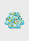 Tuta 3 pezzi fresco cotone neonato Mayoral Newborn azzurro "Safari"