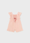 Mayoral pink pleated lined dress with bows for newborns