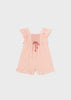 Mayoral pink pleated lined dress with bows for newborns