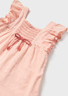 Mayoral pink pleated lined dress with bows for newborns