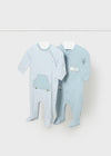 Tutina pigiama fresco cotone neonato Mayoral Newborn azzurro "Macchinine"