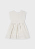 Vestito bambina Mayoral fantasia a righe beige e panna